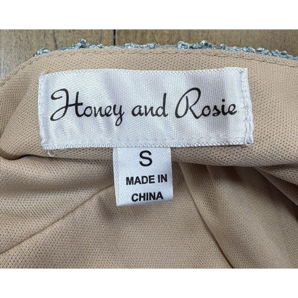 Honey and Rosie Y2K Lace Overlay Ethereal Bodycon Mini Dress S Blue Coquette - Picture 4 of 11